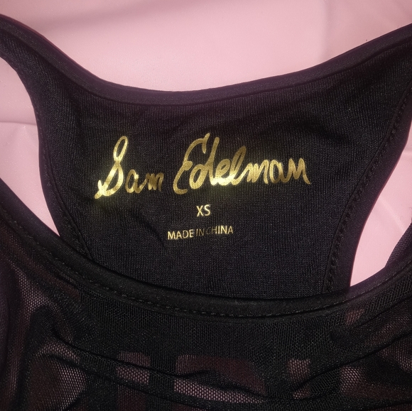 Sam Edelman Active Womens Black Check Me Out Sports Bra Mesh Cut Out Size Xs - Picture 10 of 11